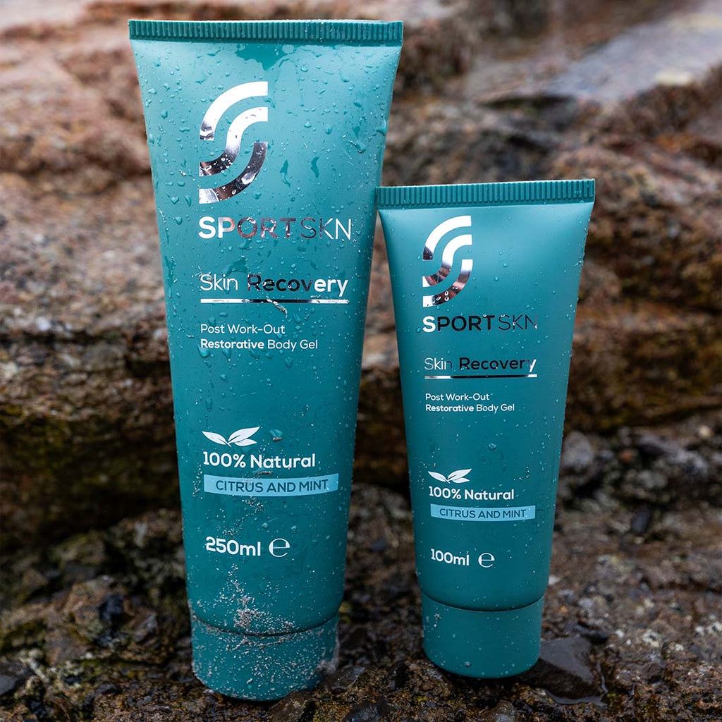 SportSKN aloe vera anti-inflammatory gels for muscle and skin recovery, come in 250ml or 100ml